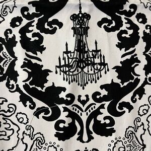Elegant Black and White Chandelier Upholstery Fabric